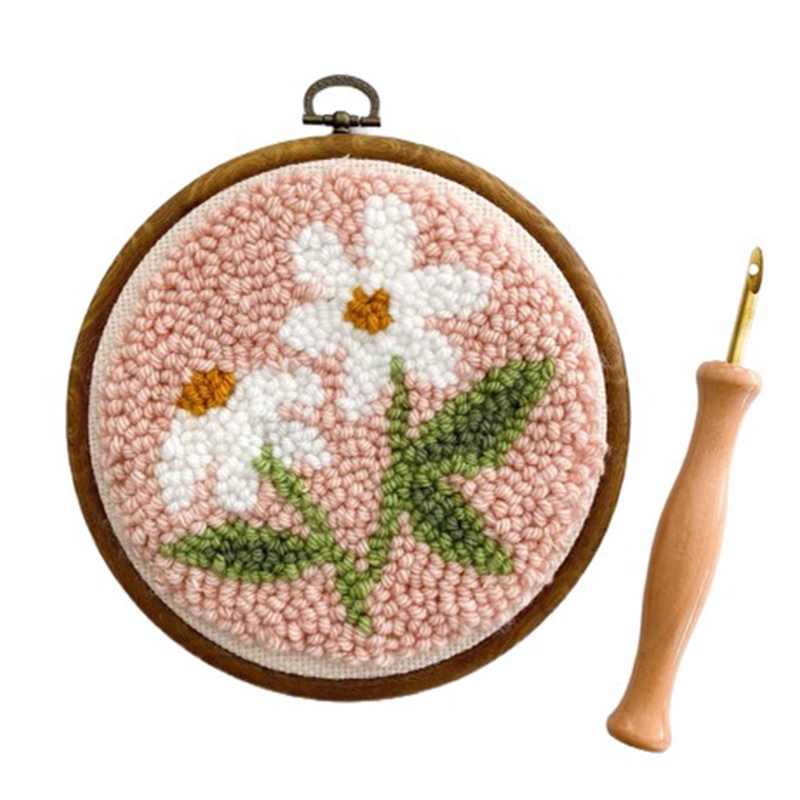 Urban Acres Crafts Pink Daisies Punch Needle Starter Kit