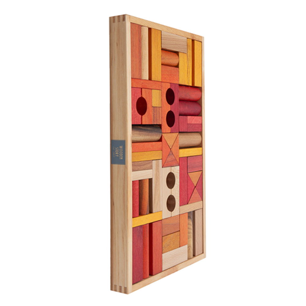 Wooden Story 54 Piece Block Set · Warm Tones
