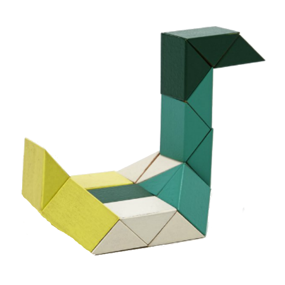 Areaware Small Snake Blocks · Green and Yellow