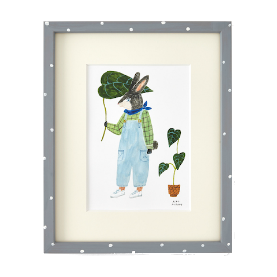 Aiko Fukawa Framed Print · Rabbit with Leaf