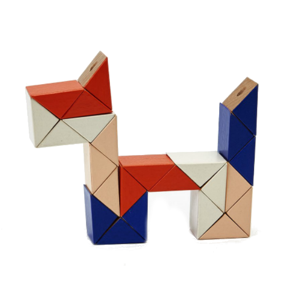 Areaware Small Snake Blocks · Red and Blue