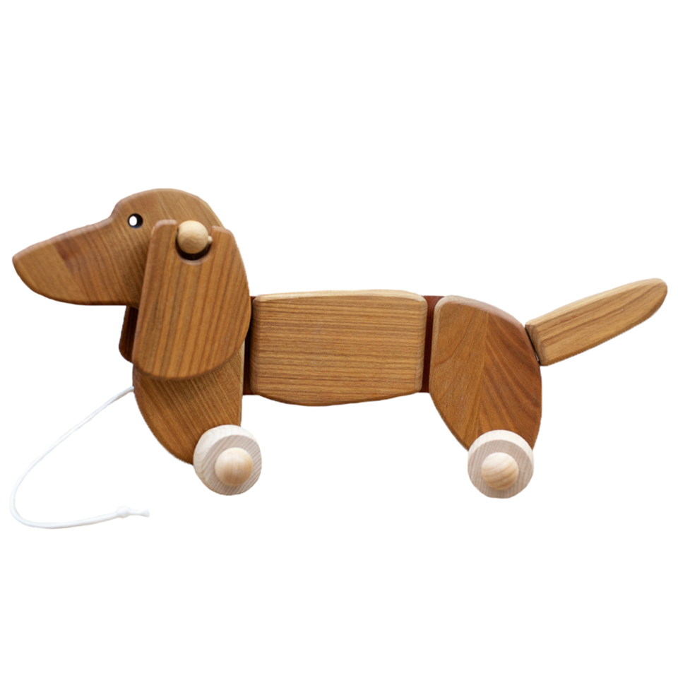 Bajo Natural Dachshund Pull Toy