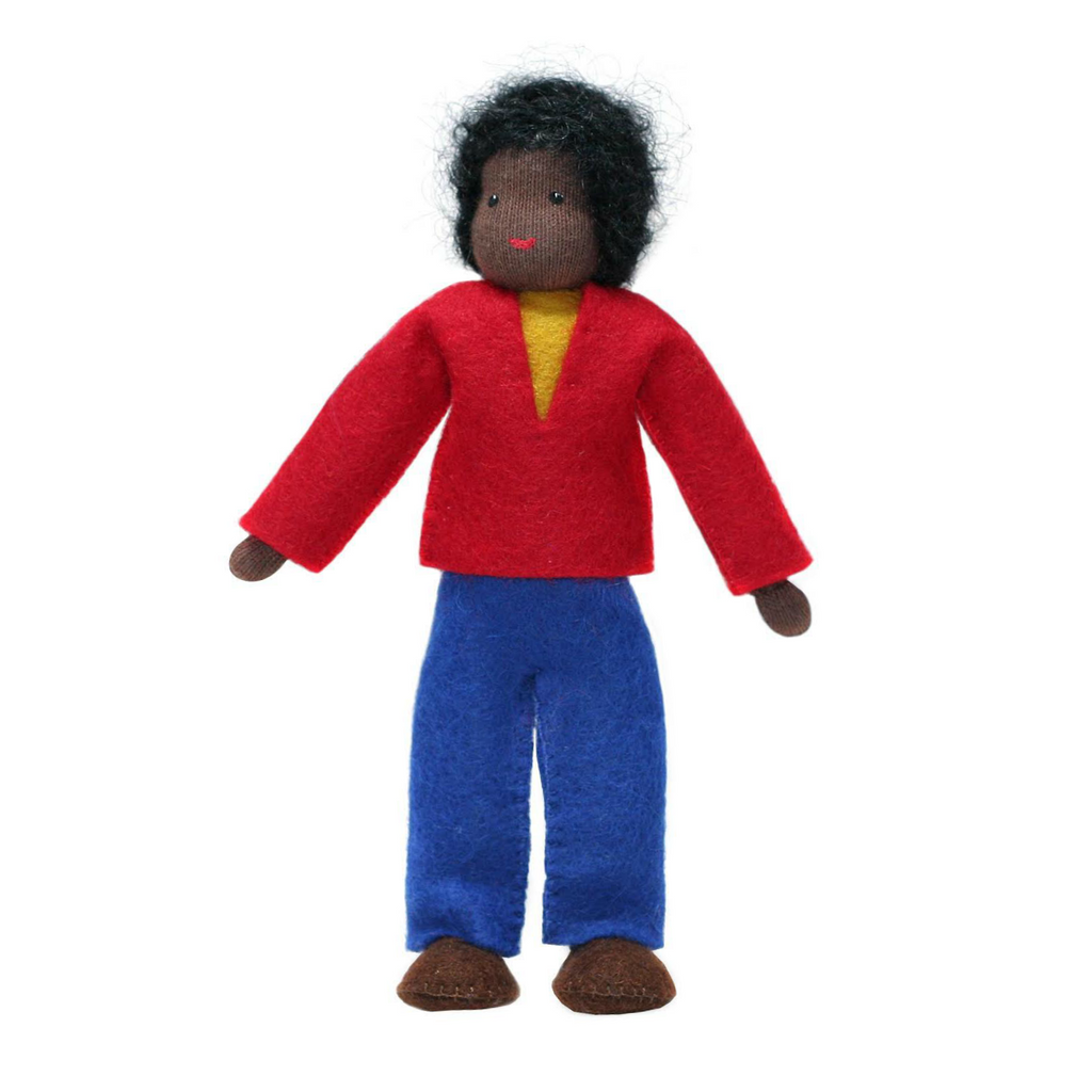 Waldorf Dollhouse Father Doll · Black