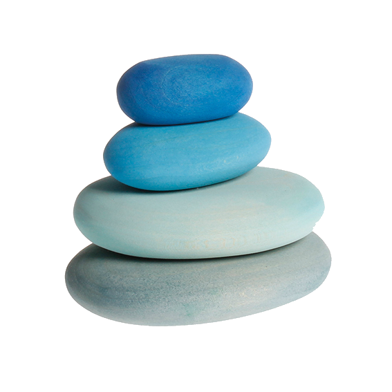 Grimm's Stacking Pebbles Set · Blue