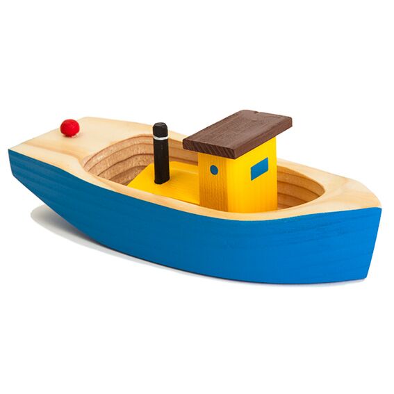 Wooden Blue Tugboat 