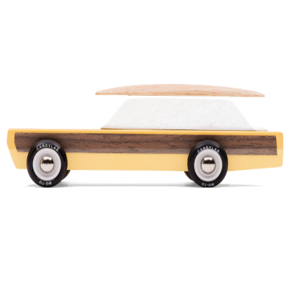 Candylab Woodie Station Wagon with Surfboard