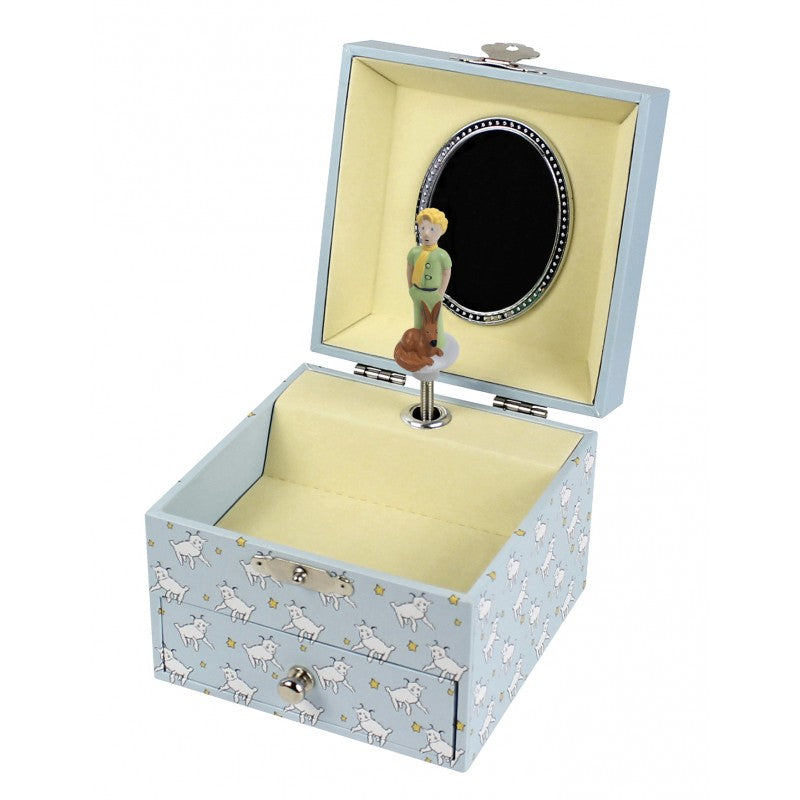 Little Prince Powder Blue Cube Glow in the Dark Music Box