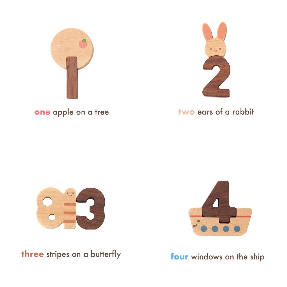 Oioiooi Wooden Numbers Block Set