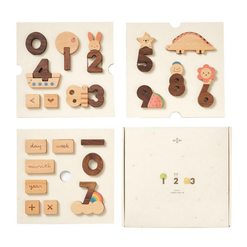 Oioiooi Wooden Numbers Block Set