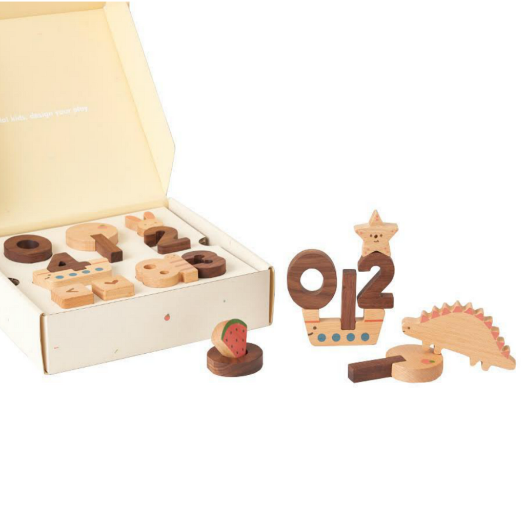 Oioiooi Wooden Numbers Block Set