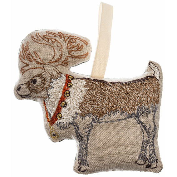 Coral & Tusk Reindeer with Bells Ornament