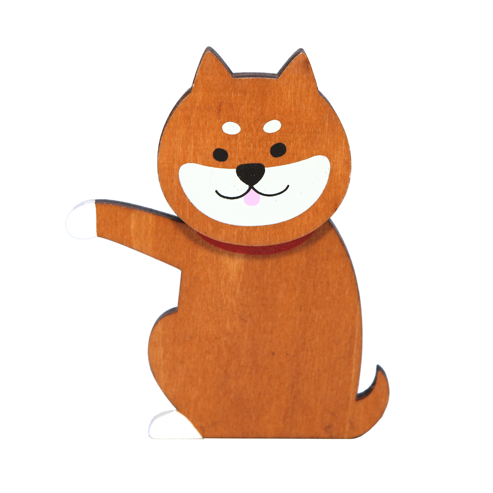 Wooden Dog Pencil Holder Set