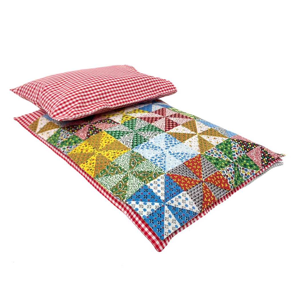 Doll Sized Bedding Set · Triangle Patchwork