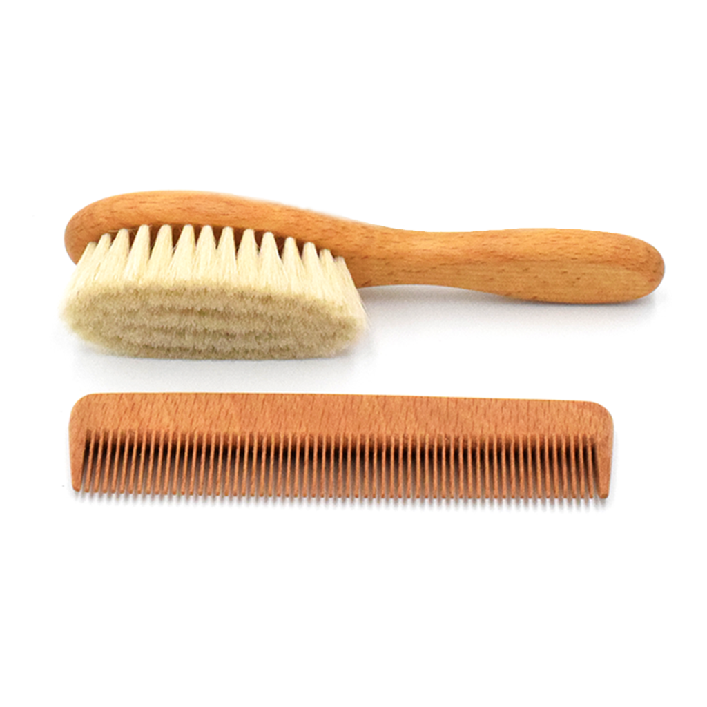 Earth and Nest Wooden Baby Hairbrush and Comb Set
