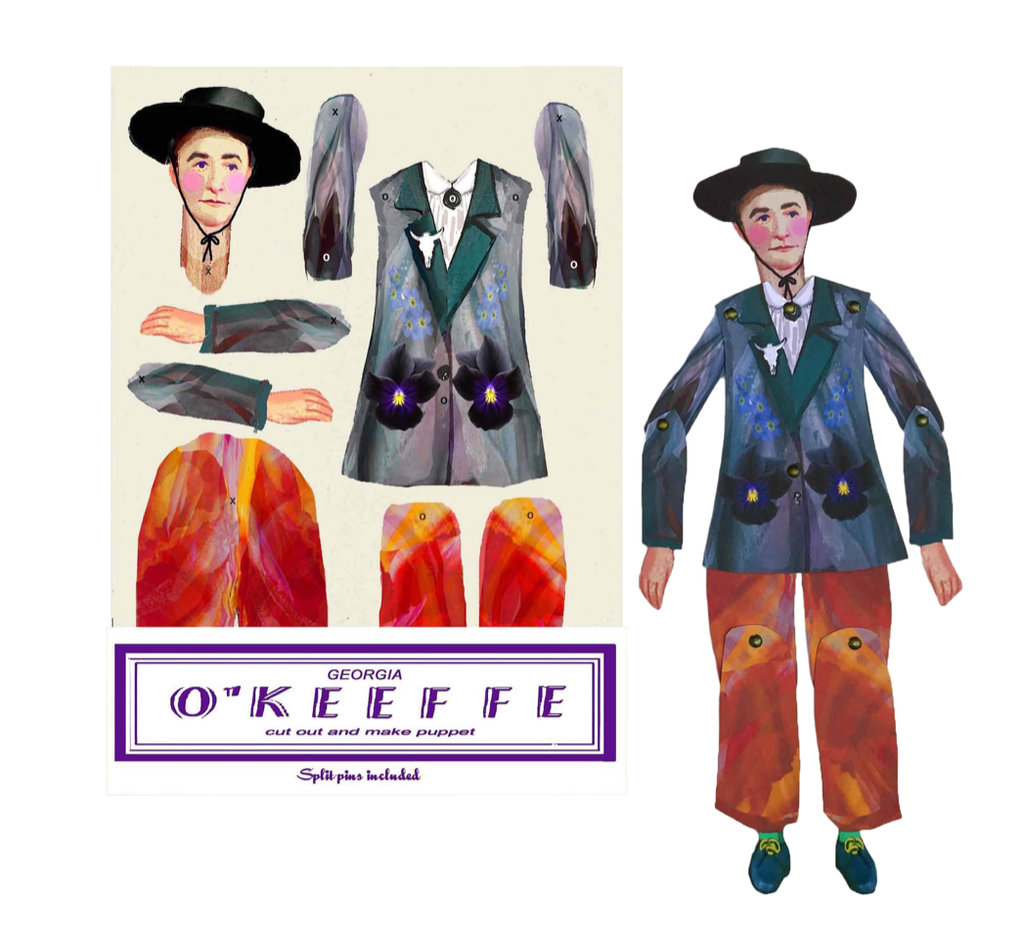 Georgia O'Keeffe Cut and Create Paper Puppet