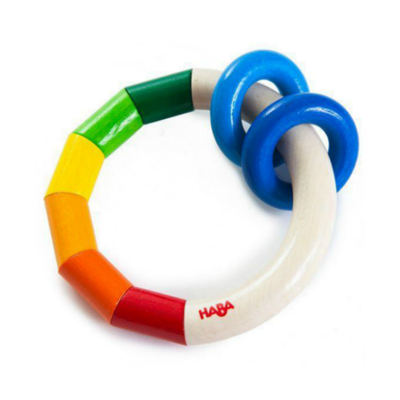 Wooden Rings Rattle Haba Wooden Ring Rattle | Acorn Toy Shop