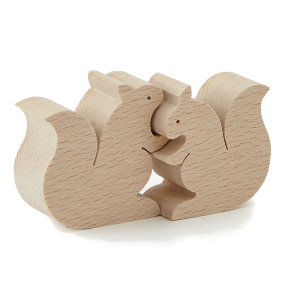 Wooden Hugging Squirrels Puzzle