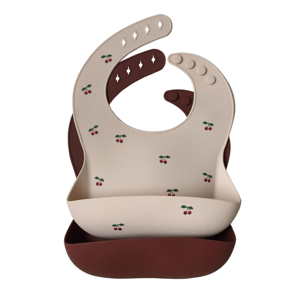 Konges Sløjd Cherry Silicone Bib Set