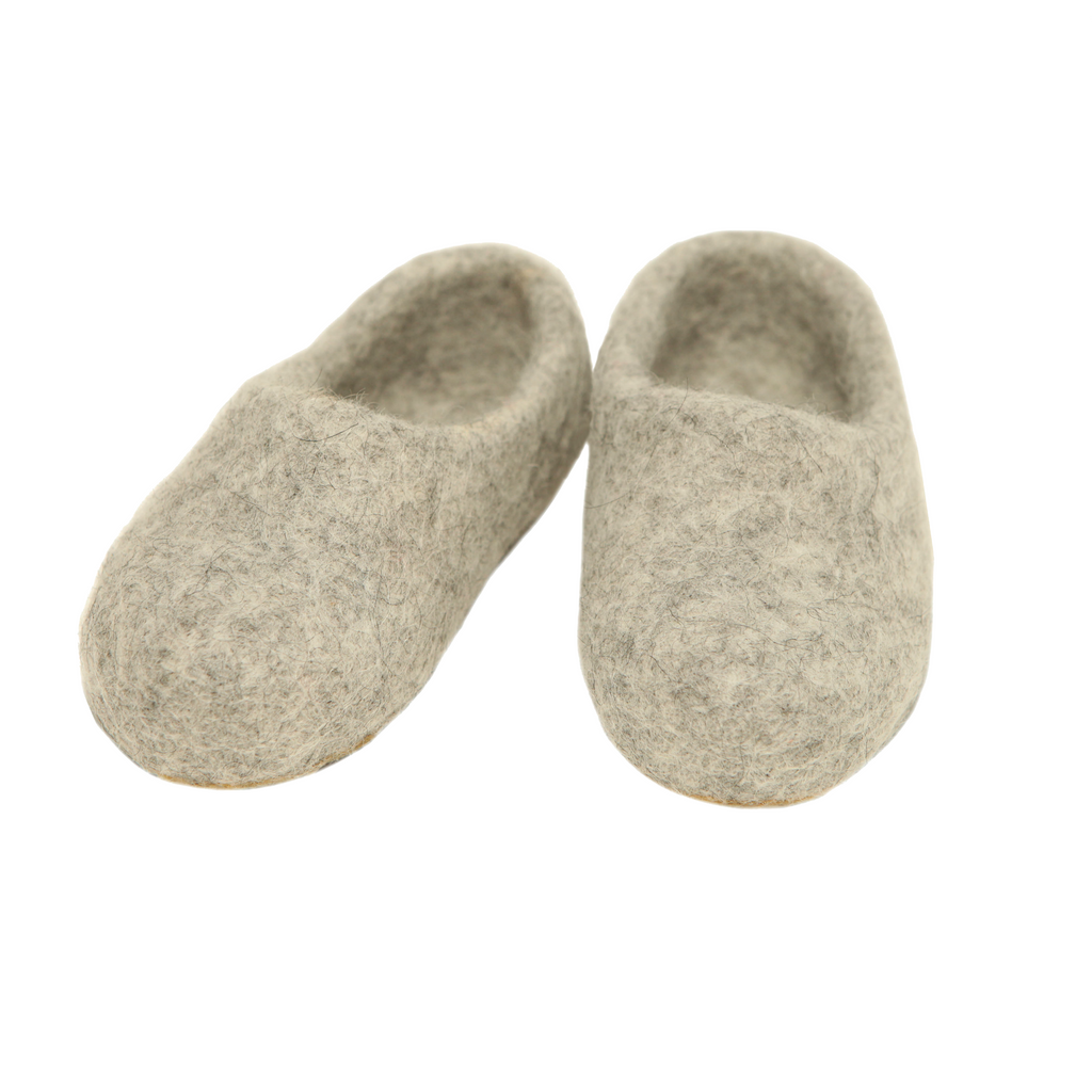 Felt Slippers · Light Gray