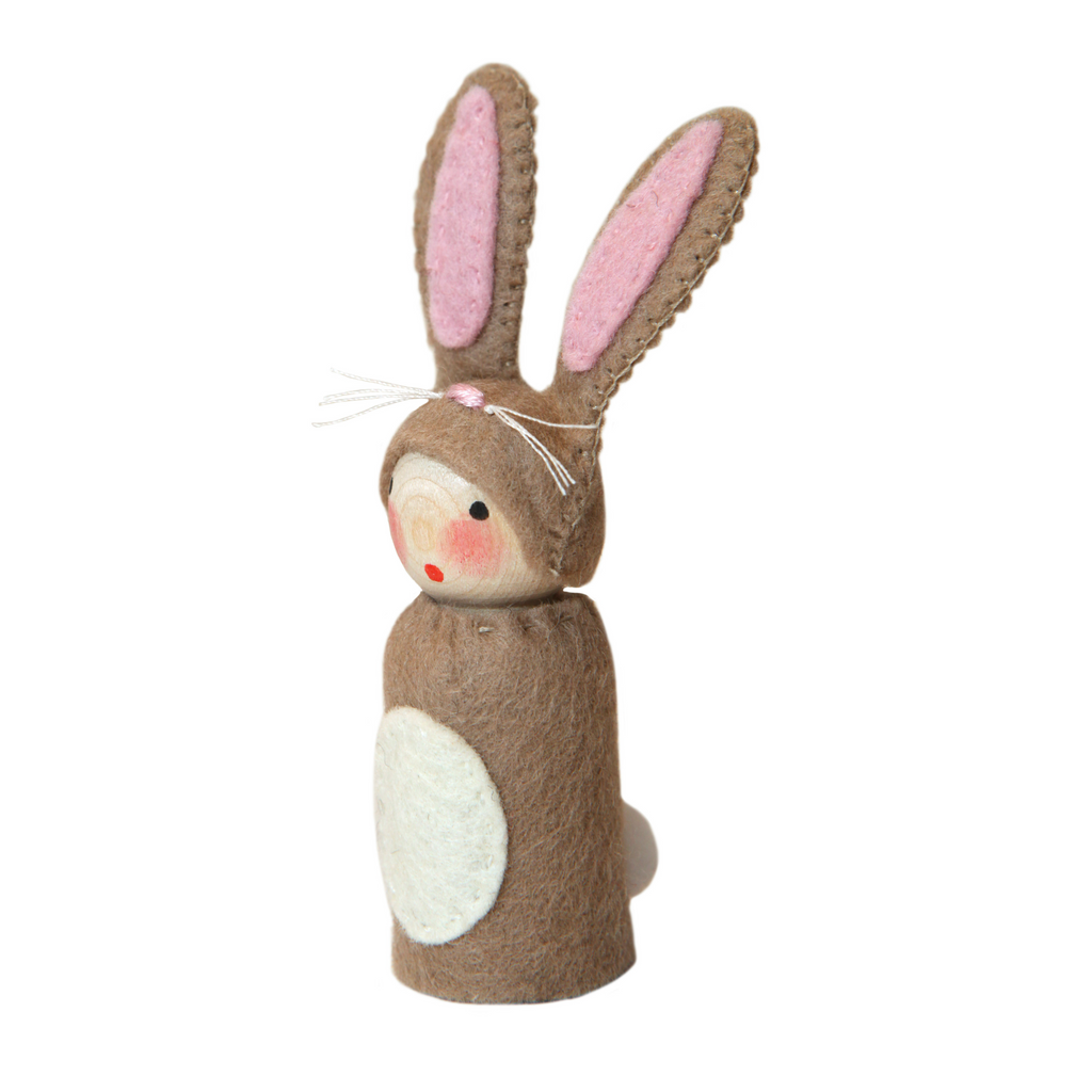 Light Brown Bunny Peg Doll