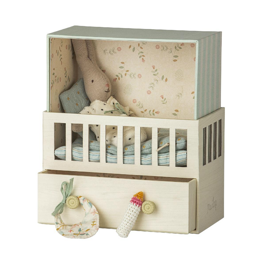 Maileg Blue Baby Room with Micro Bunny