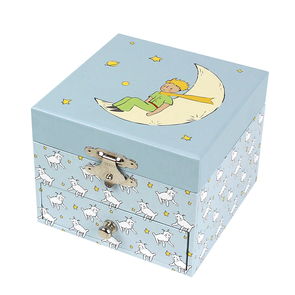 Little Prince Powder Blue Cube Glow in the Dark Music Box