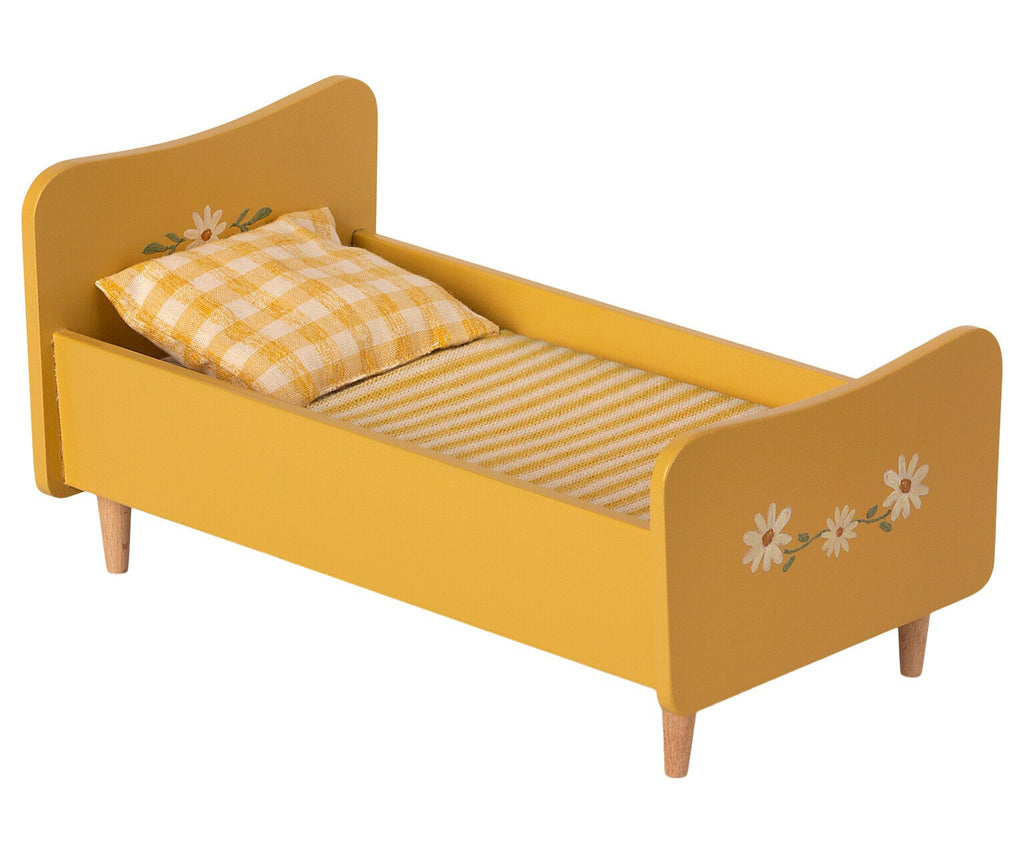 Maileg Mini Yellow Wooden Bed