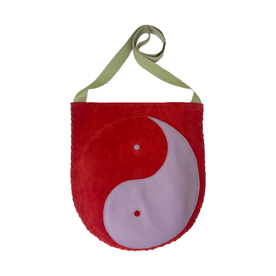 Manimal Pink and Red Yin and Yang Large Purse