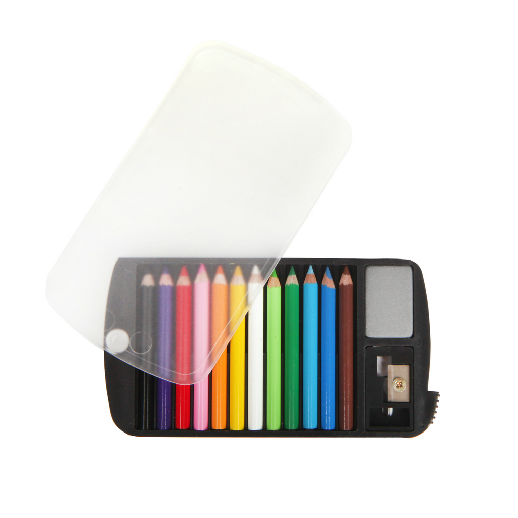 Miniature Colored Pencils with Sharpener and Eraser
