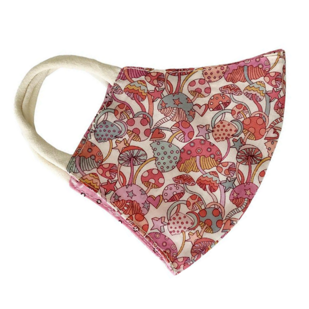 Children's Face Mask · Pink Mushroom Liberty of London
