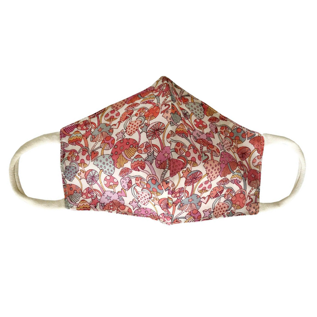 Children's Face Mask · Pink Mushroom Liberty of London