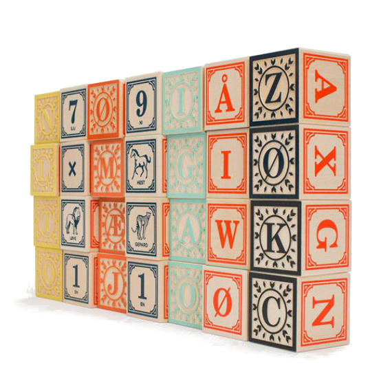 Uncle Goose Norwegian Alphabet Blocks