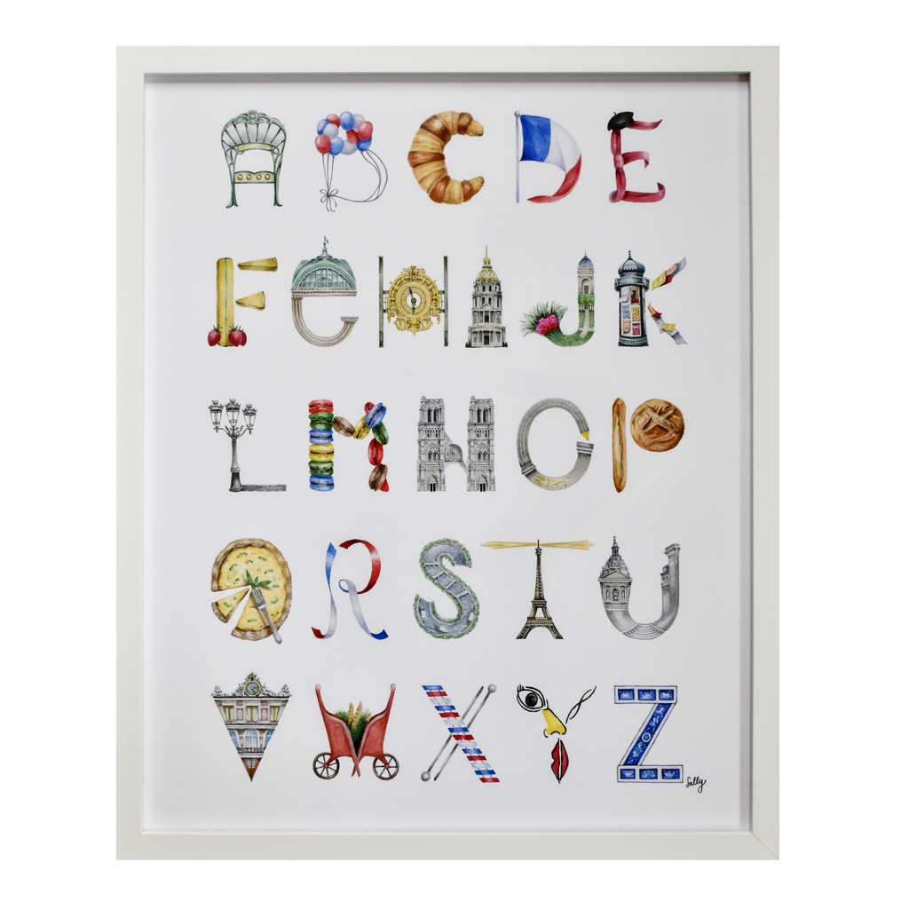 The Letter Nest by Sally McBride · Framed Paris Alphabet Print
