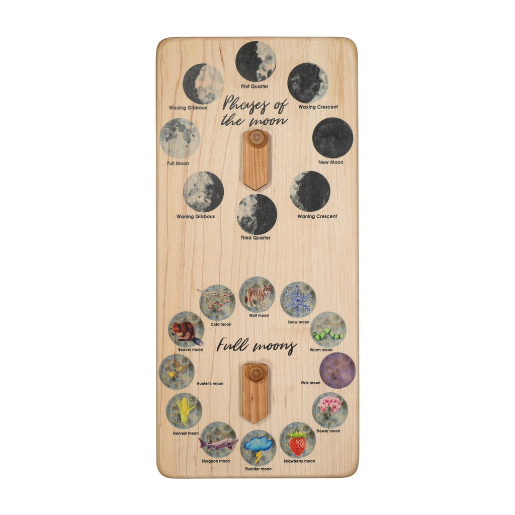 Wooden Moon Phases Perpetual Calendar