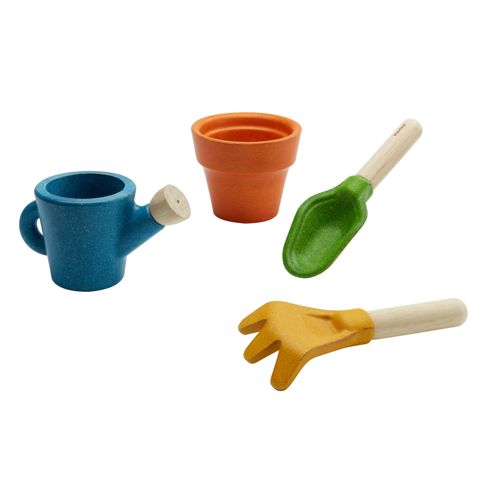 Plan Toys Rubberwood Gardening Set