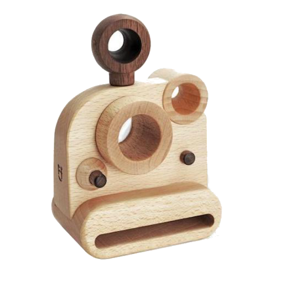 Wooden Polaroid Camera with Kaleidoscope Lens
