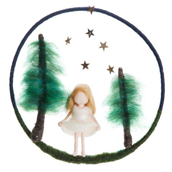 Felted Star Girl Mobile 