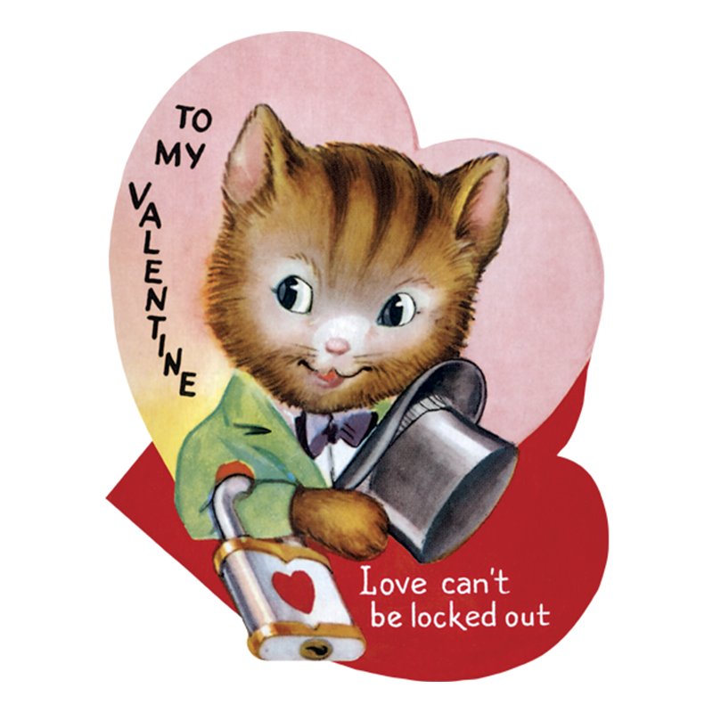 Cat With Top Hat Die-Cut Valentine