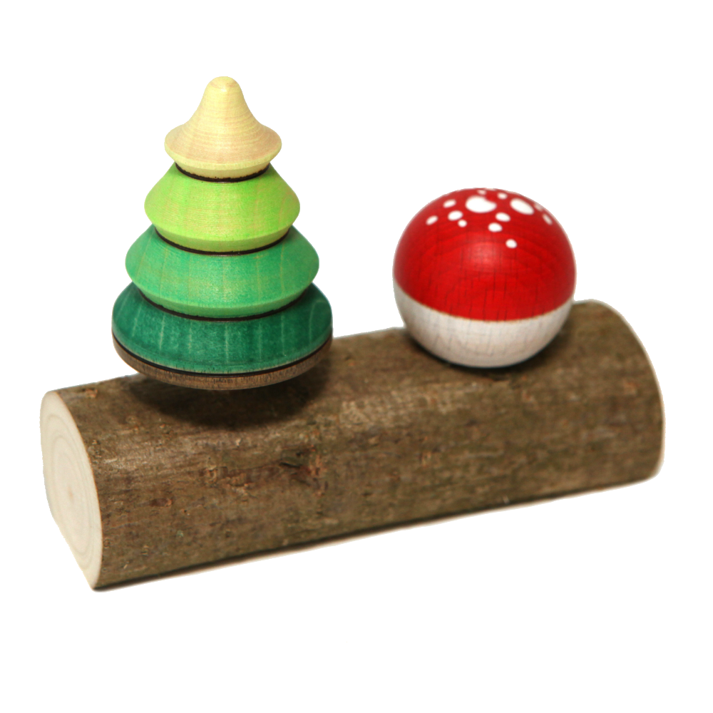 Mader Mushroom and Tree Tops in Log Stand