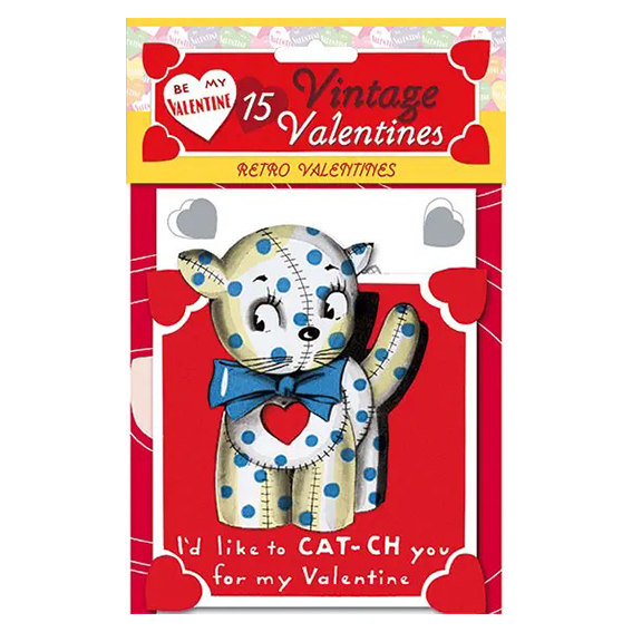 15 Piece Set of Vintage Valentines: Retro Collection