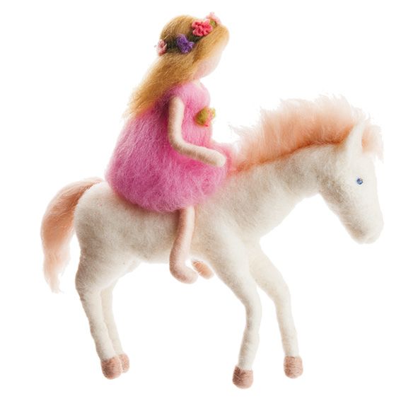 The Girl and Horse Felted Mobile Â· Blonde 
