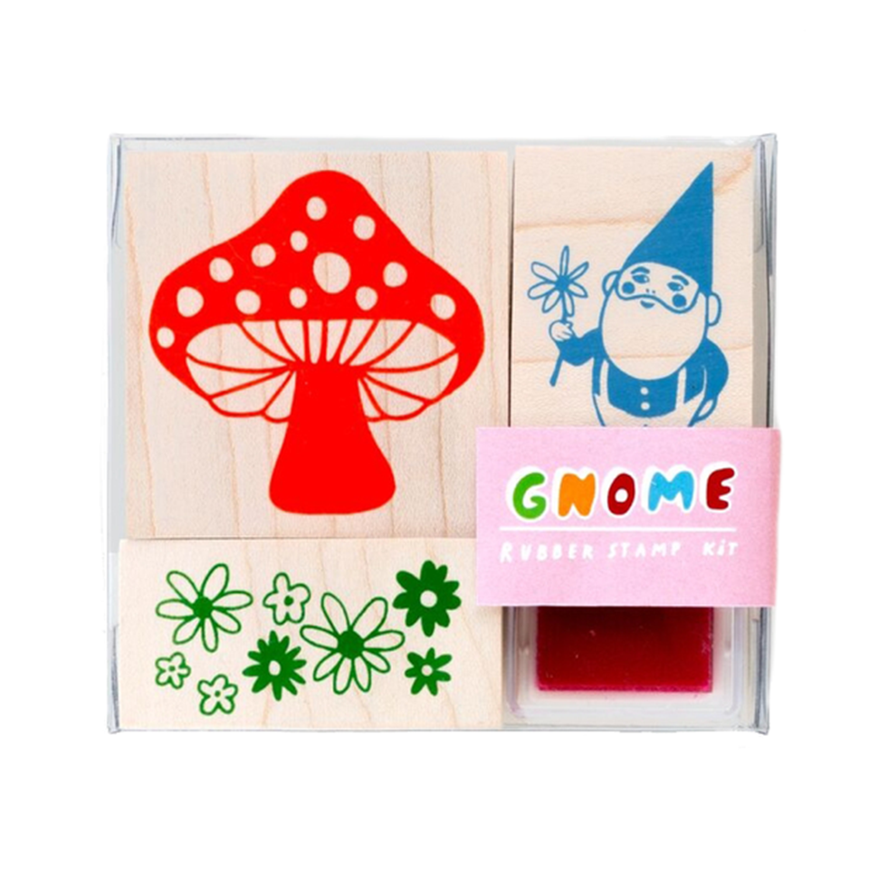 Yellow Owl Workshop Gnome and Mushroom Stamp Set